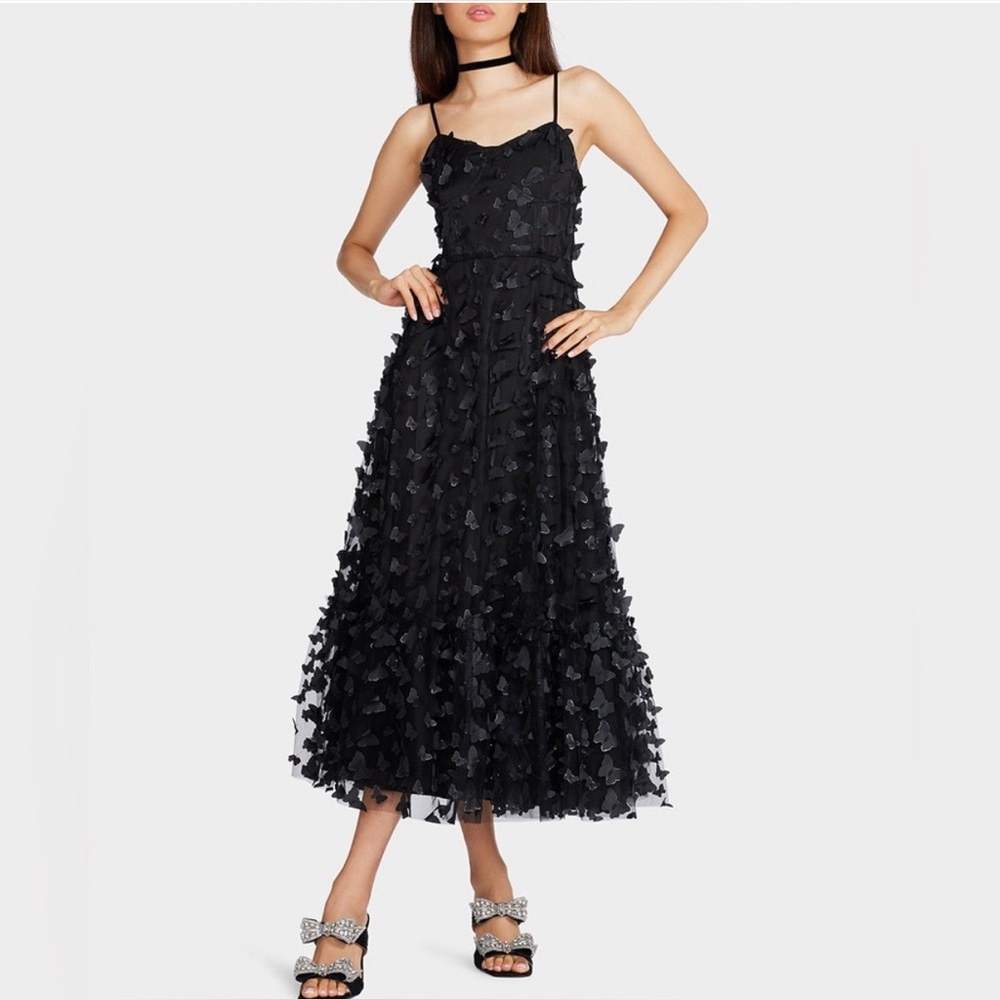 Betsey Johnson 3D butterfly tulle midi dress